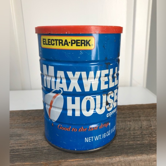 Vintage 1960’s Maxwell House Electra-Perk Dark Roast Metal Coffee Can - Picture 2 of 8